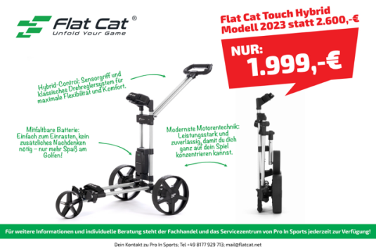 Flat Cat Touch Hybrid Farbe: Brushed Silber 36-Loch inkl. Akku 6.6 Ah, Ladegerät & Trolley Cover